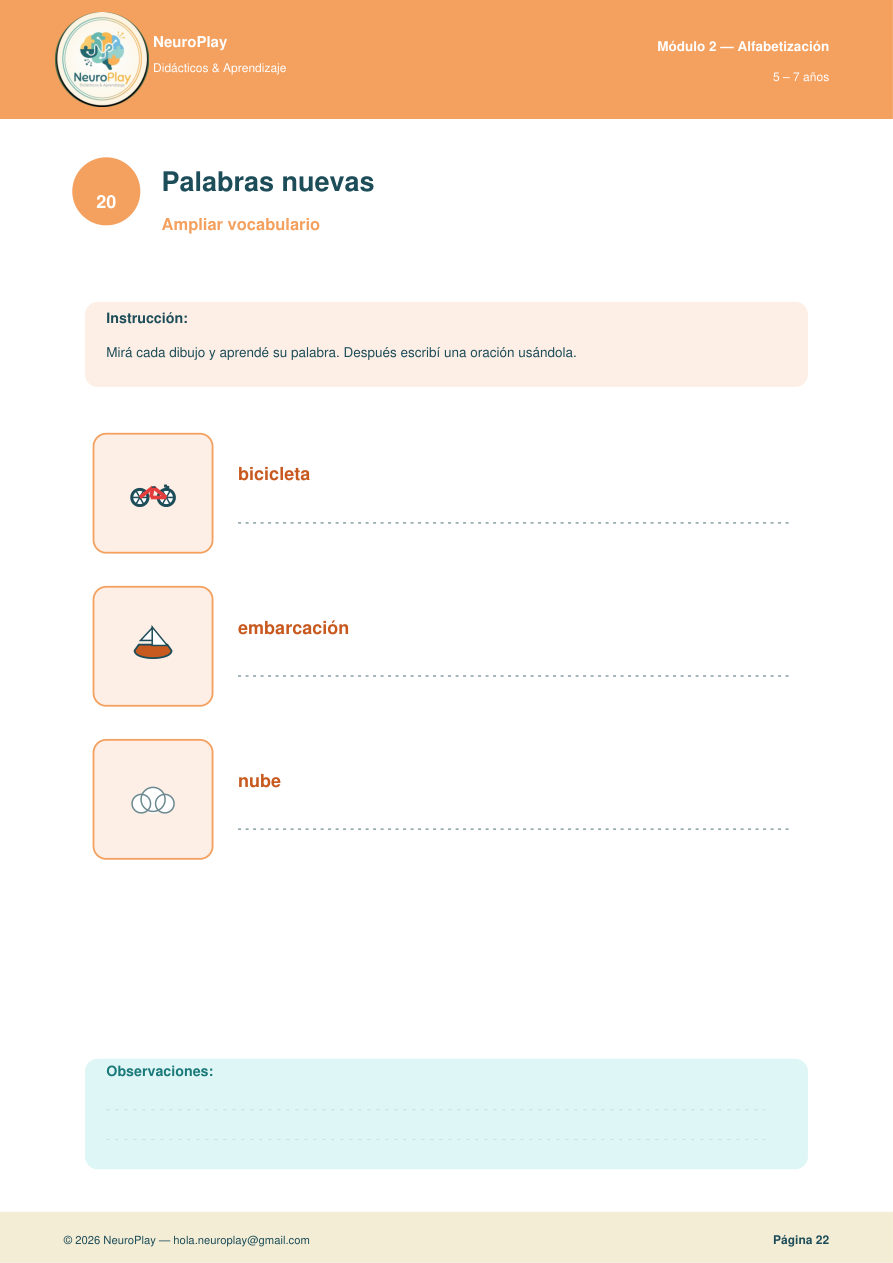 Ficha de muestra del Kit 5–7