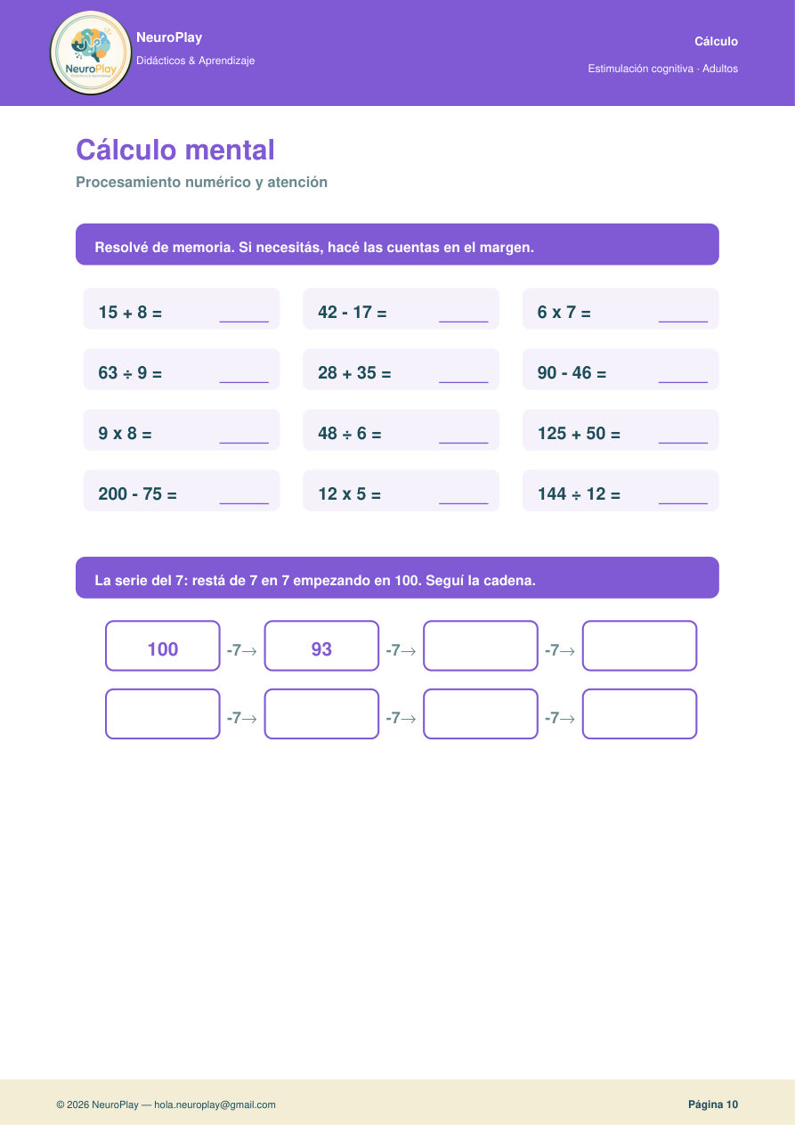 Ficha de muestra del Kit Adultos